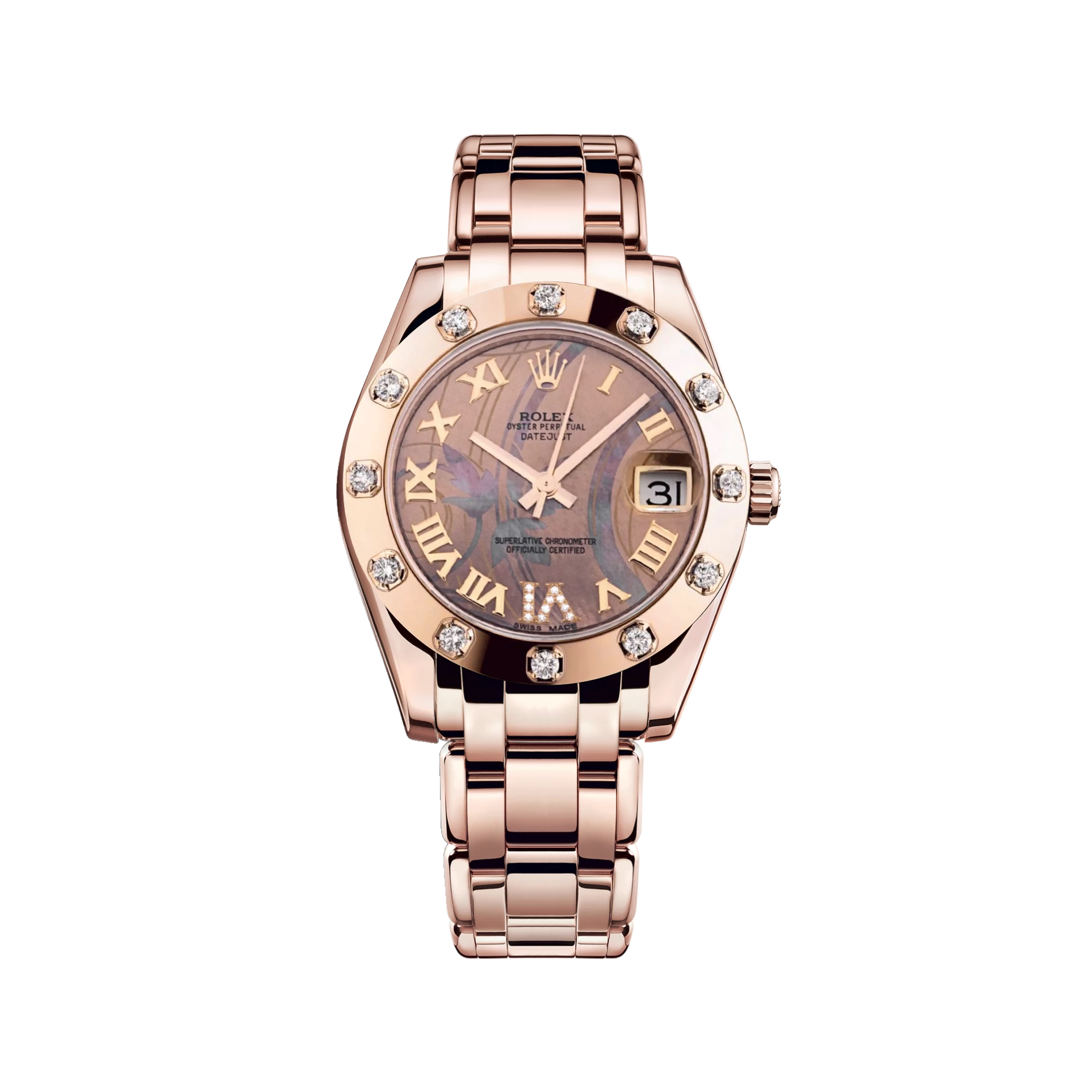 Datejust Pearlmaster 81315 Rose Gold "Goldust Dream" Dial 34mm