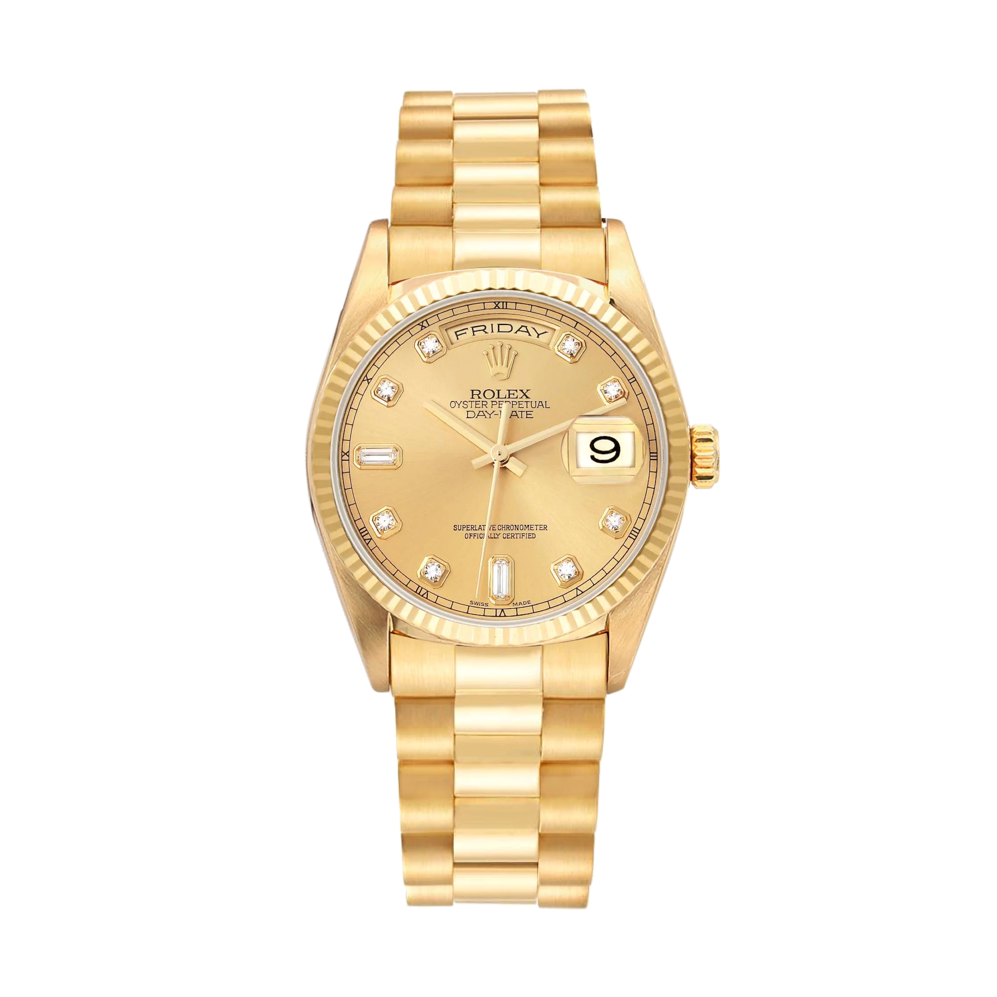 Day-Date 18238 Yellow Gold Champagne Diamond Dial President 36mm