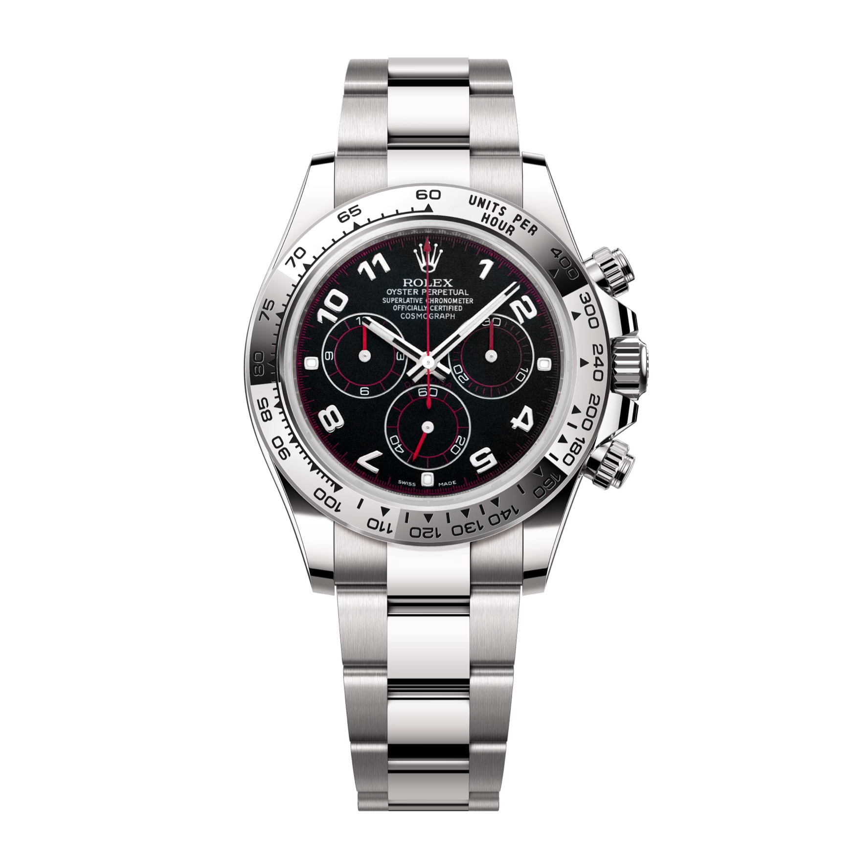 Daytona 116509 White Gold Cosmograph Black Racing Dial Oyster Bracelet 40mm