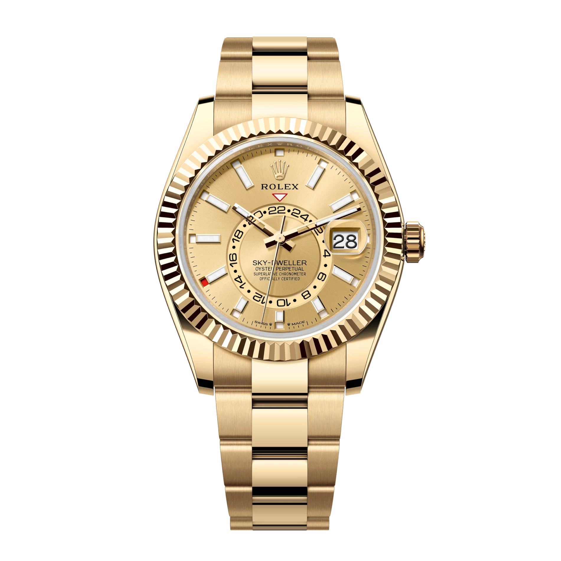 Sky-Dweller 326938 Yellow Gold Oyster Champagne Dial 42mm