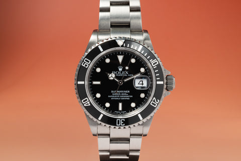 Submariner Date 16610LN Steel 40mm w/ holes Full Set