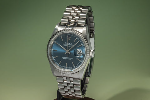 Datejust 16220 Blue Dial Jubilee Steel 36mm
