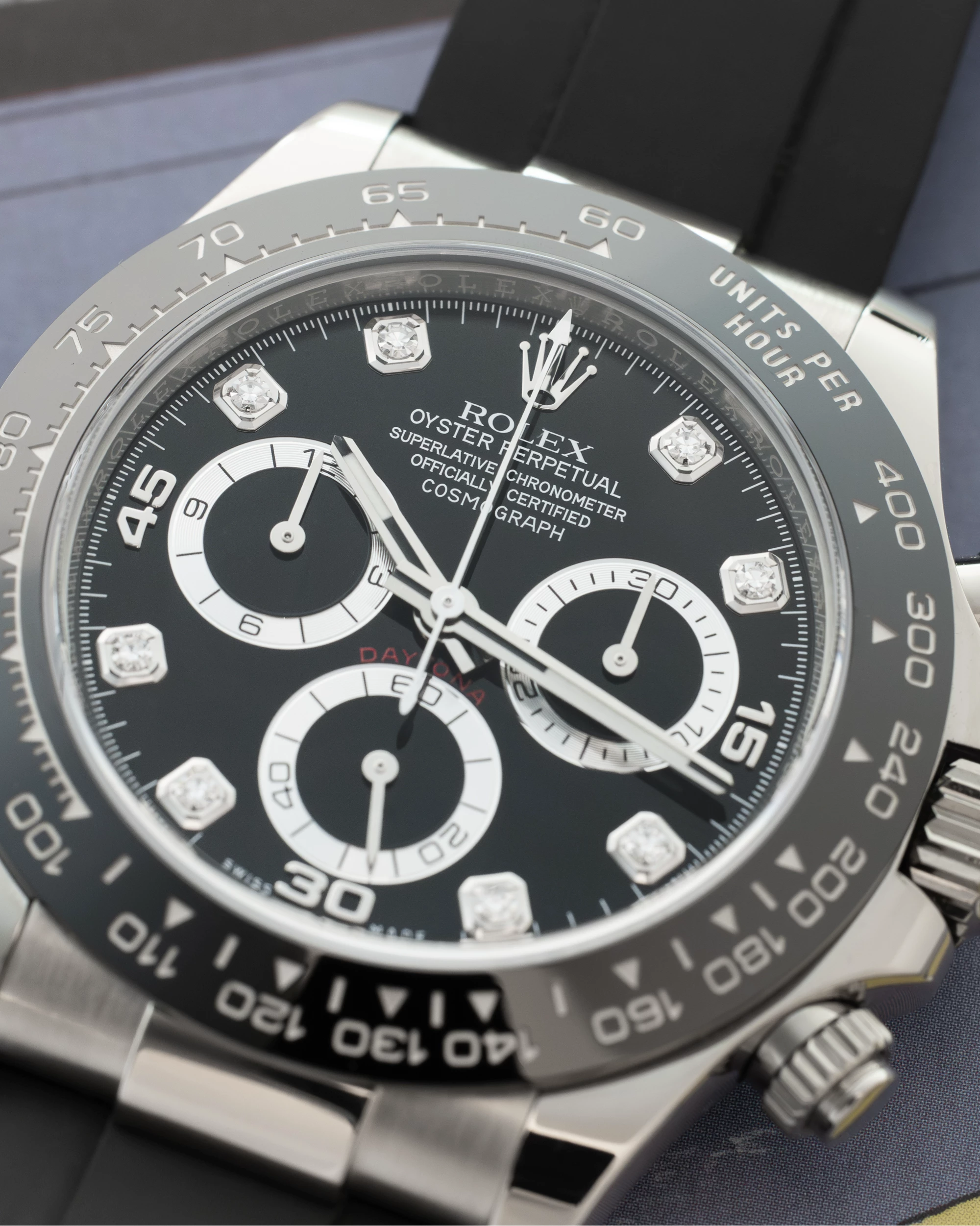 Cosmograph Daytona 116519LN White Gold Black Diamond Dial 40mm
