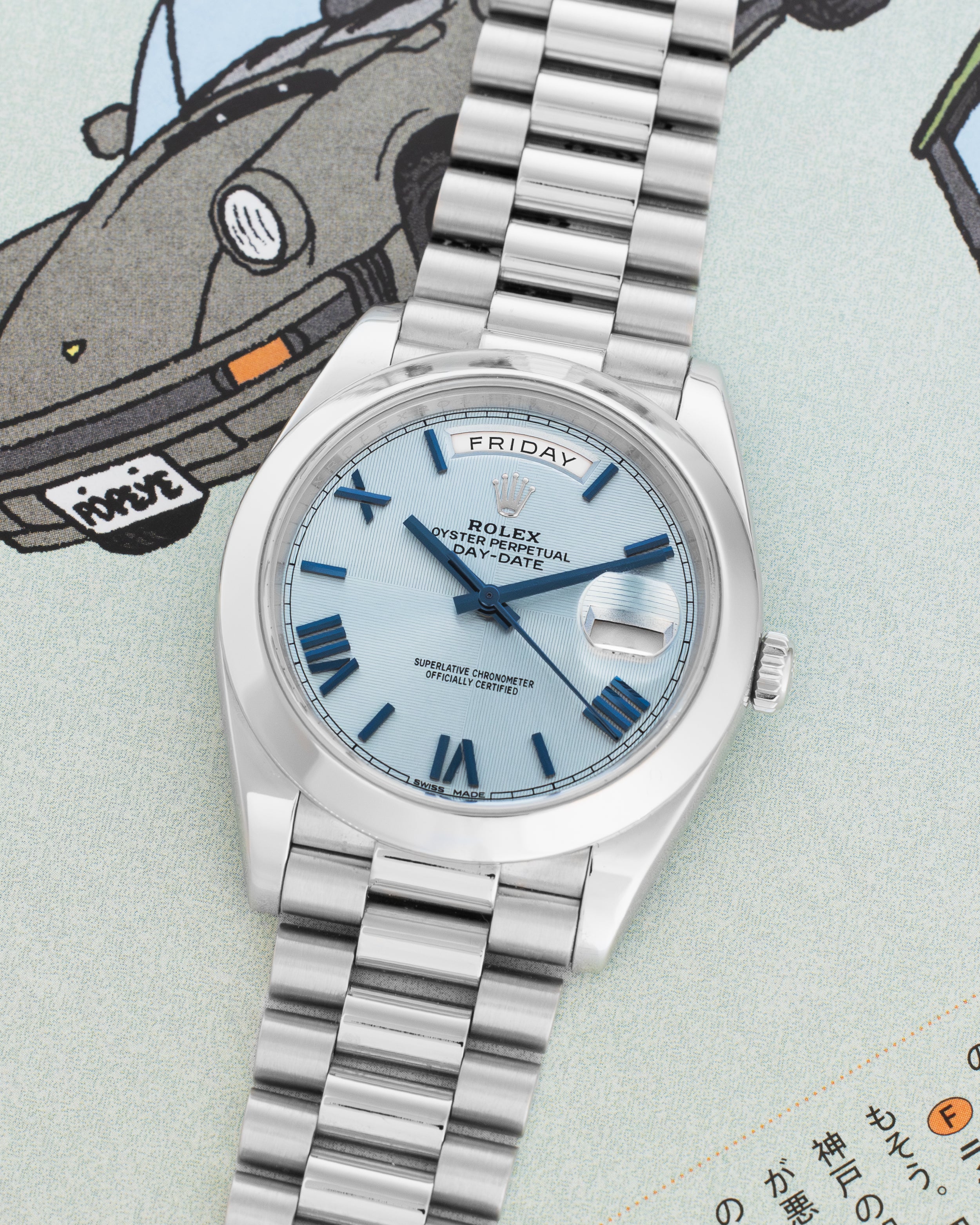 Day-Date Platinum 228206 Ice-Blue Dial 40mm