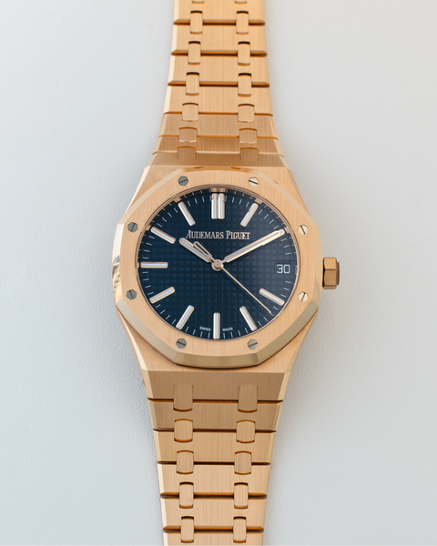 Royal Oak 15510OR Rose Gold Blue Dial 41mm