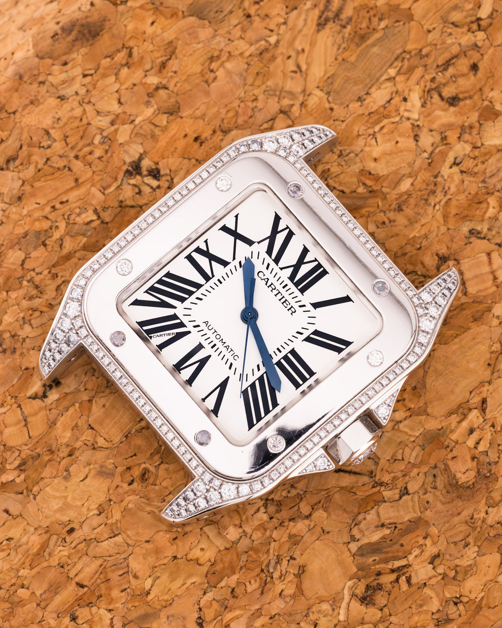 Santos 100 2744 White Gold "Factory Diamonds" 38mm