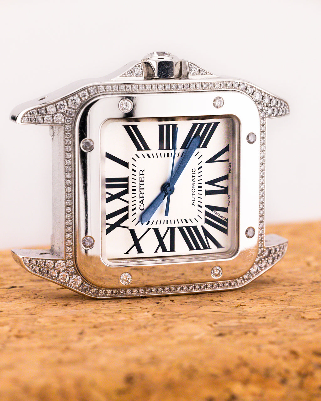 Santos 100 2744 White Gold "Factory Diamonds" 38mm