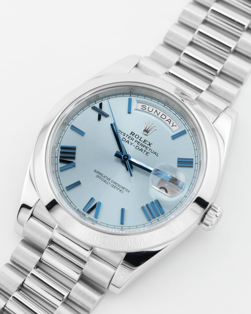 Day-Date Platinum 228206 Ice-Blue Dial 40mm