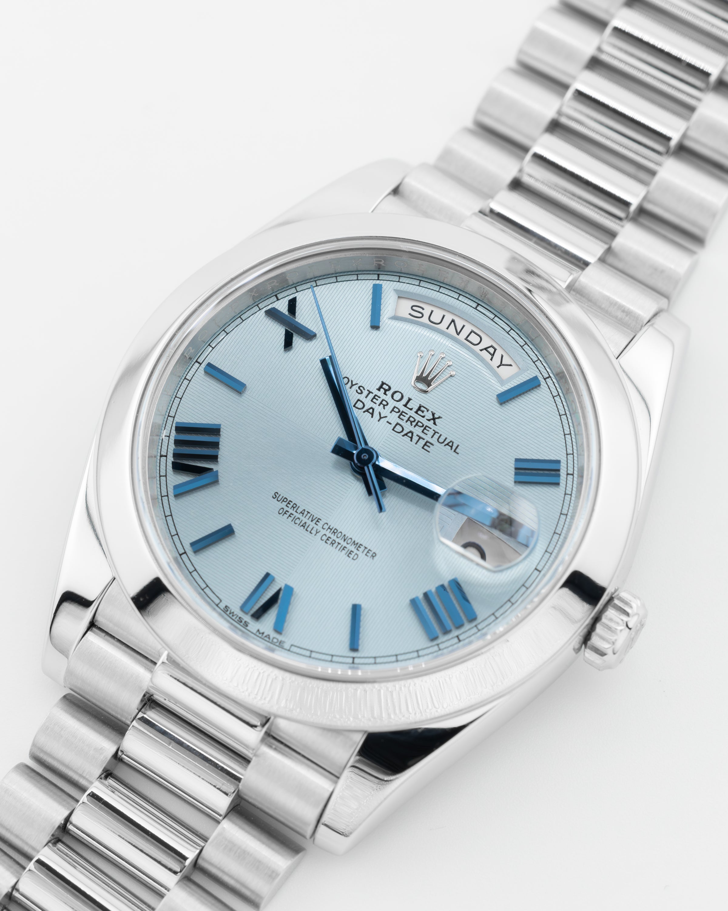 Day-Date Platinum 228206 Ice-Blue Dial 40mm