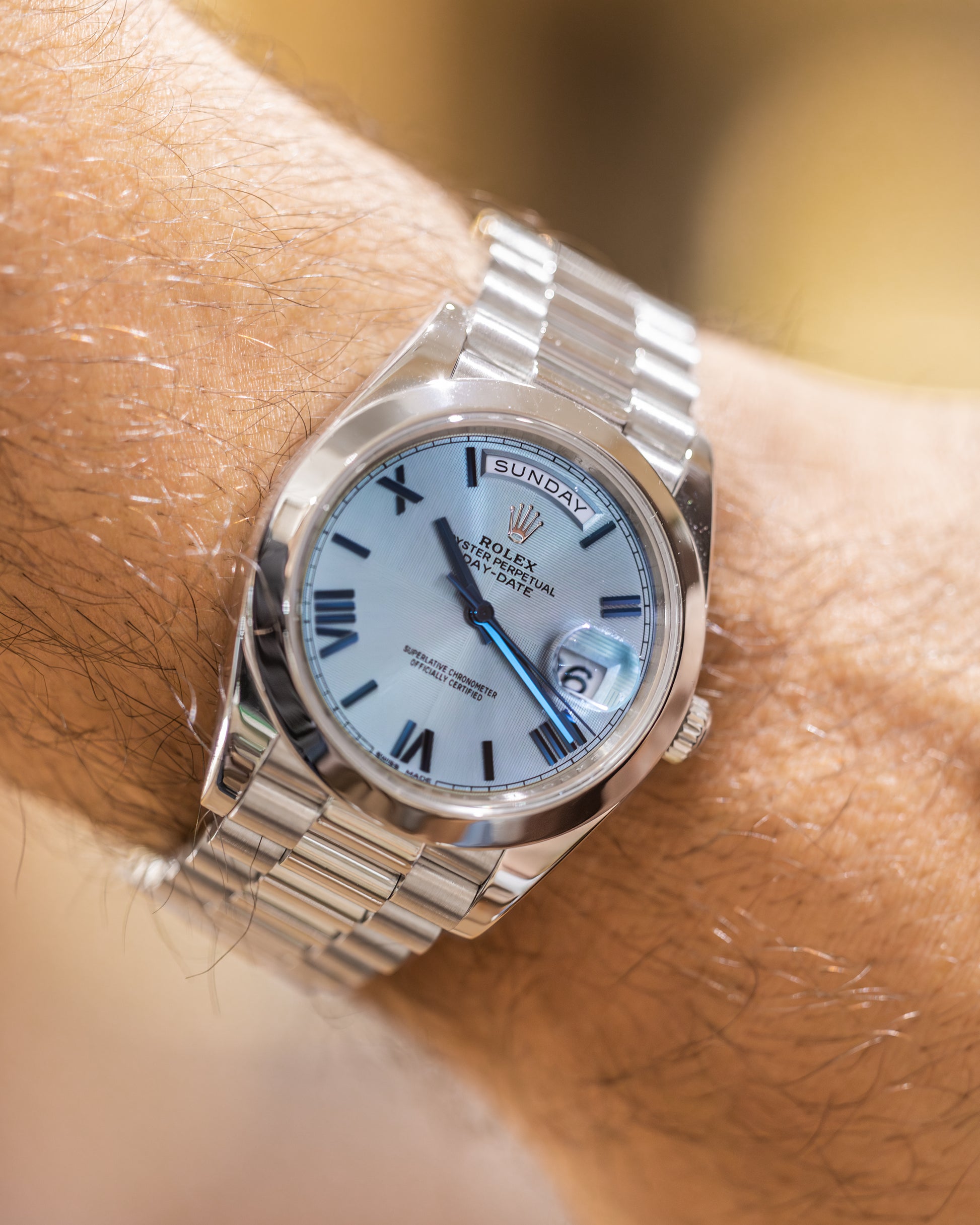 Day-Date Platinum 228206 Ice-Blue Dial 40mm