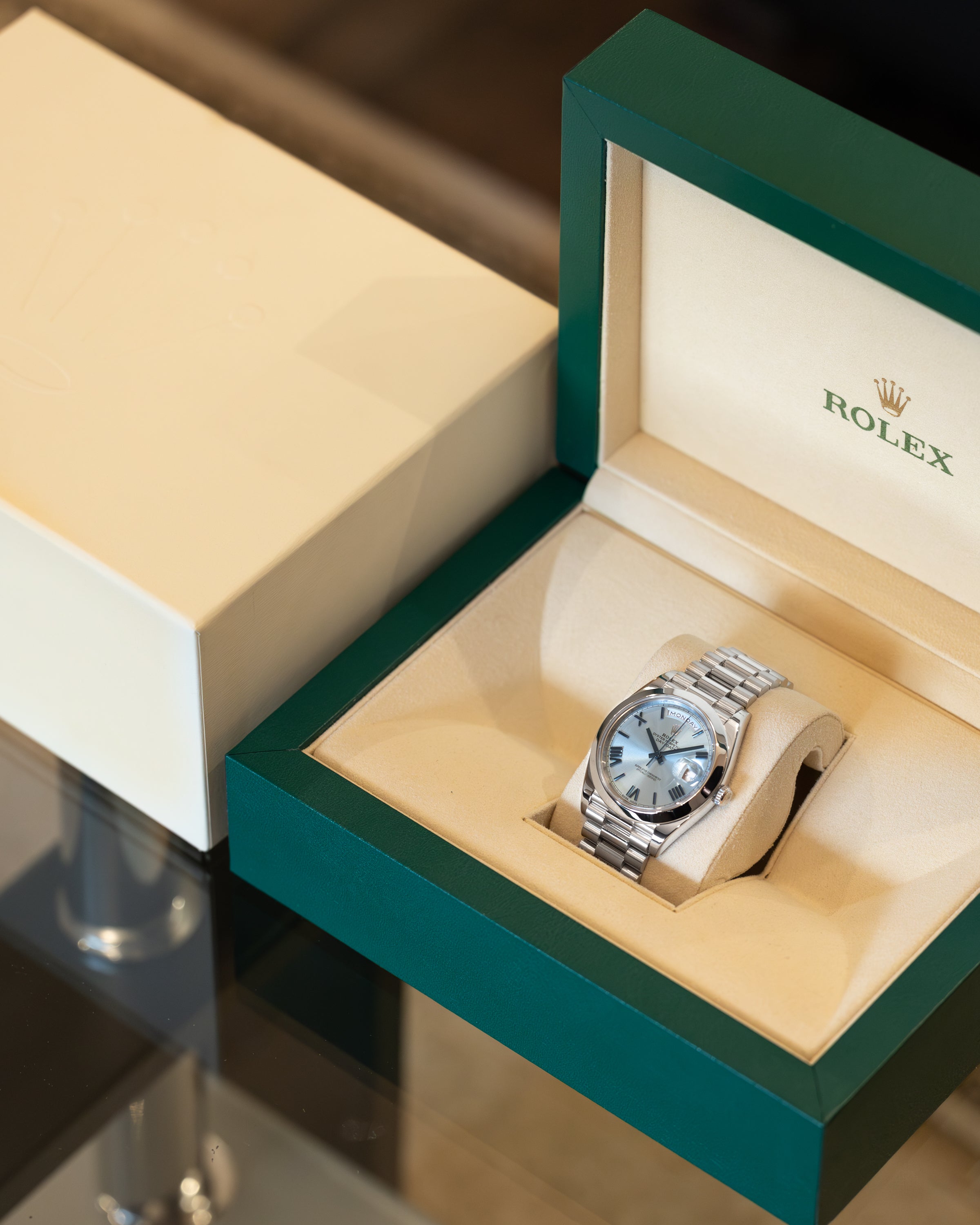 Day-Date Platinum 228206 Ice-Blue Dial 40mm