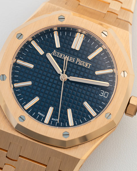 Royal Oak 15510OR Rose Gold Blue Dial 41mm