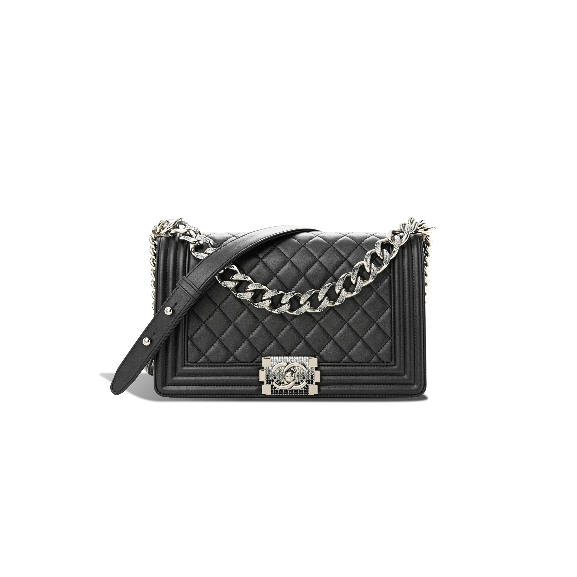 Boy Bag Medium Quilted Lamb Skin 'Crystal Gradient'