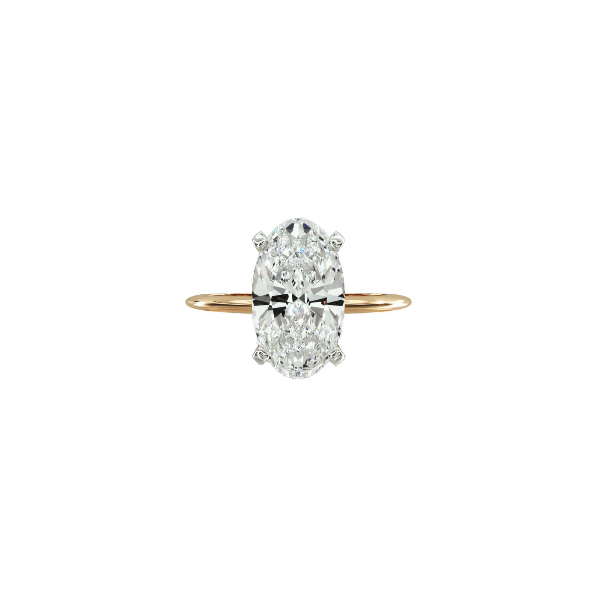 Oval Diamond Four Prong Solitaire Engagement Ring 6.5ctw Yellow Gold