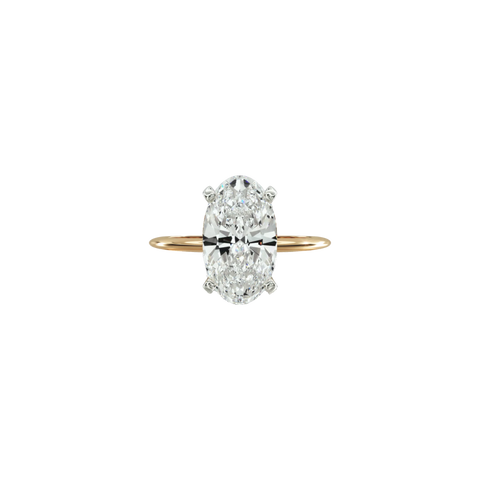 Oval Diamond Four Prong Solitaire Engagement Ring 6.5ctw Yellow Gold