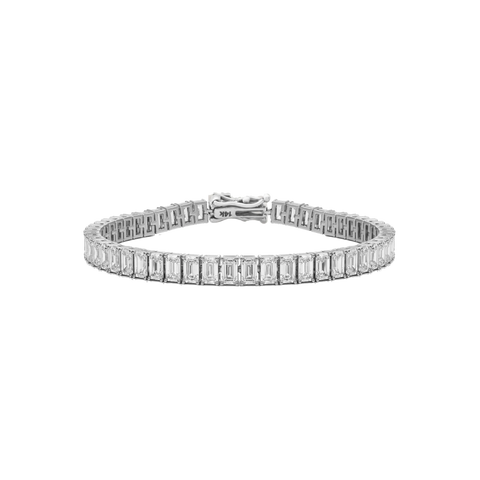 Emerald Cut Diamond Tennis Bracelet 16ctw White Gold