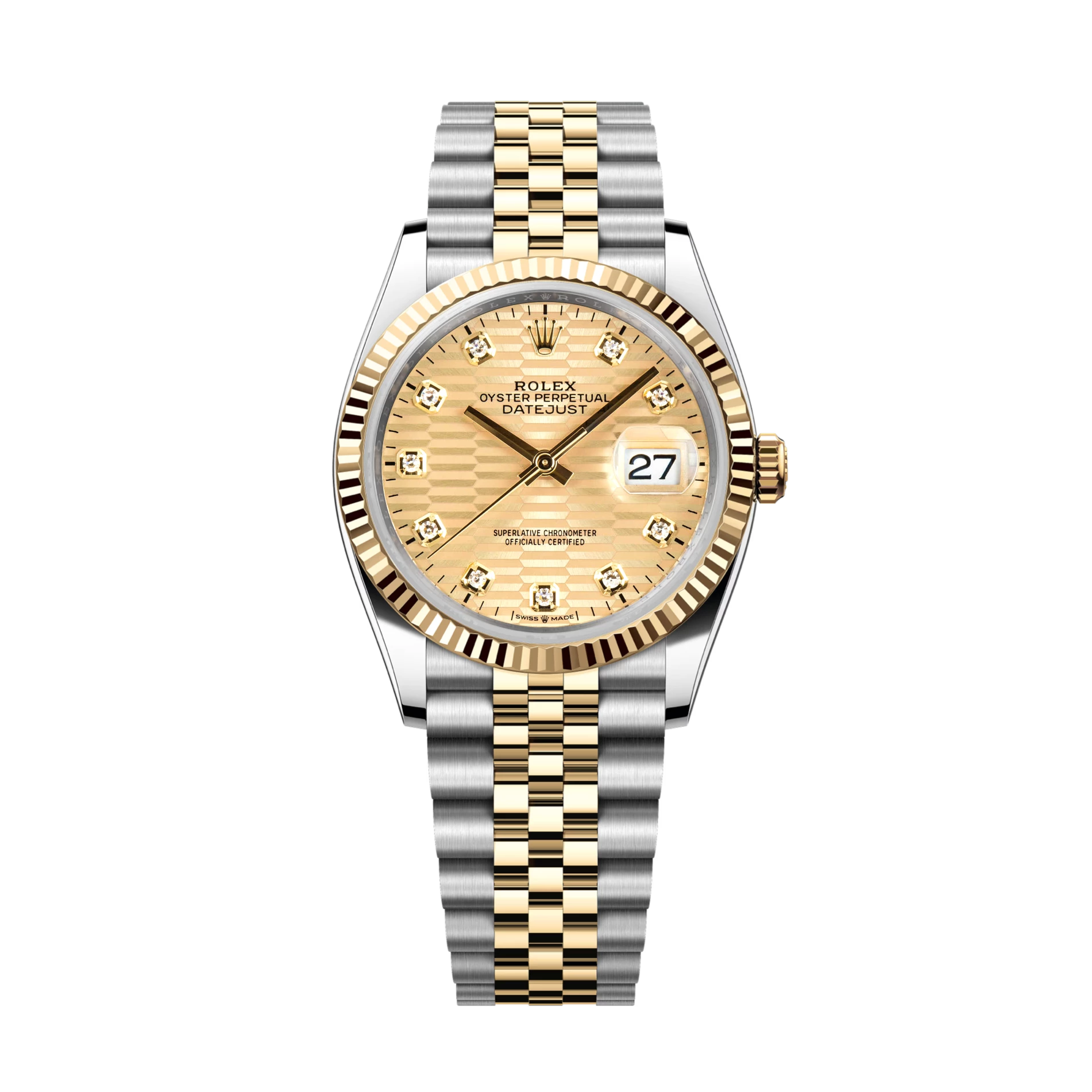 Datejust 126233 Oystersteel & Yellow Gold Fluted Motif Dial Jubilee 36mm