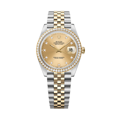 Datejust 16233 Steel & Yellow Gold Champagne Diamond Dial Jubilee 36mm