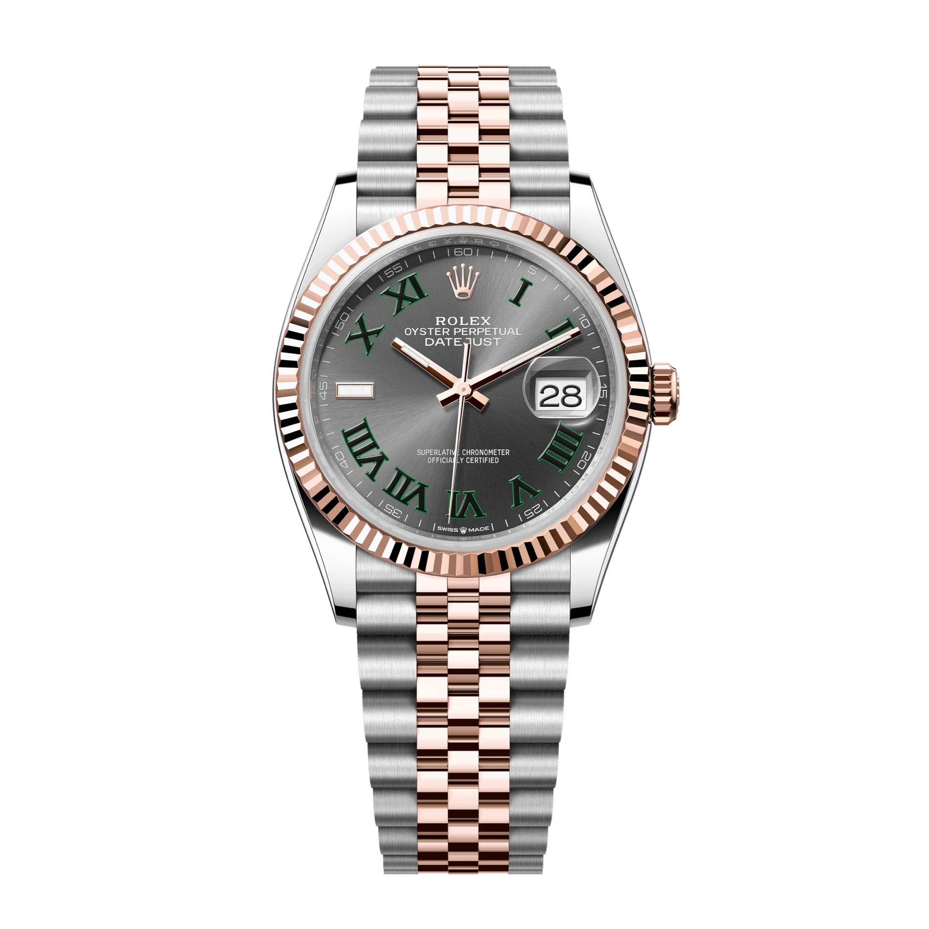 Datejust 126231 Rose Gold & Steel "Wimbledon" Jubilee Dial 36mm