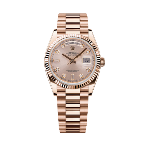 Day-Date 118235 Rose Sundust Diamond Dial President 36mm