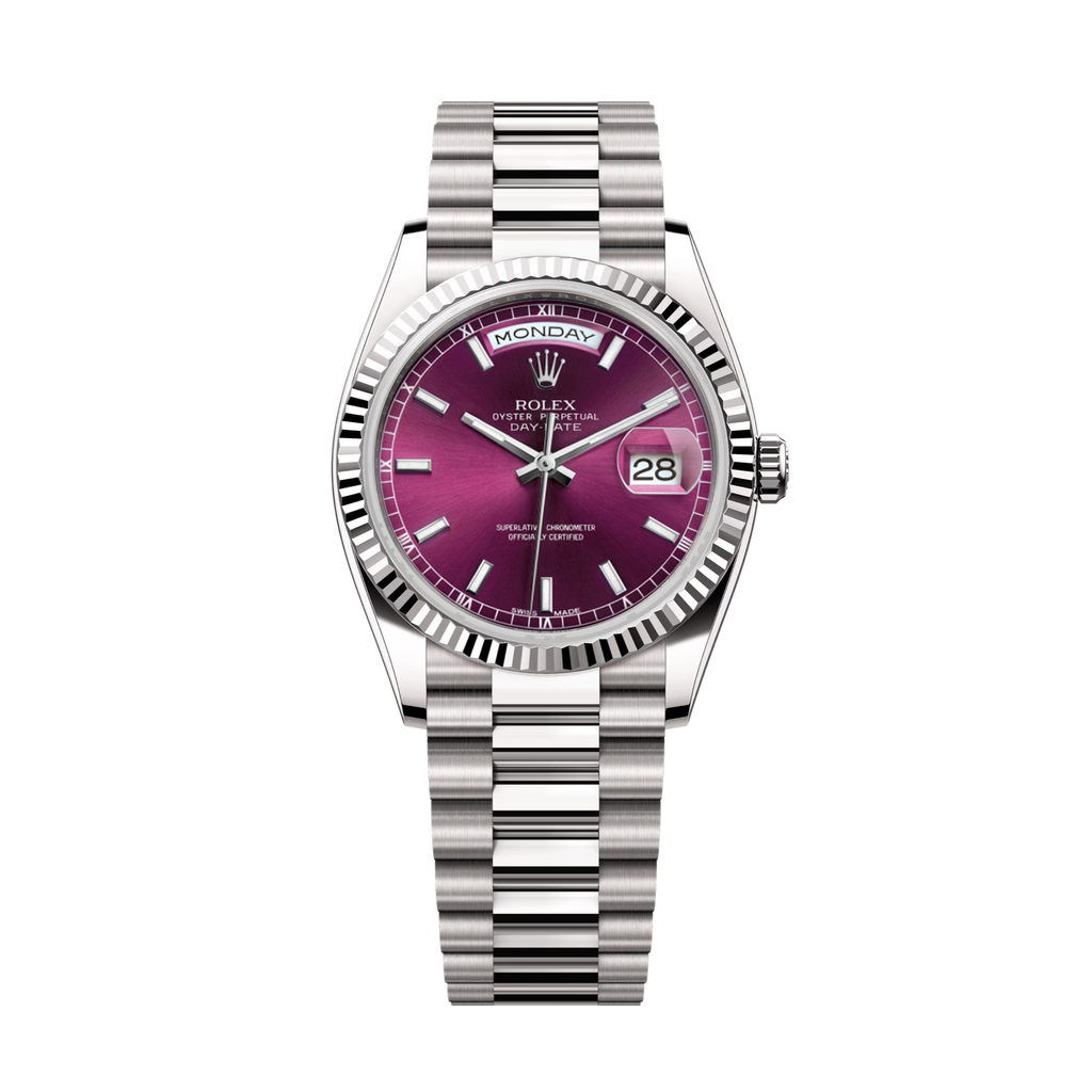 Day-Date 118239 White Gold Plum Dial President 36mm