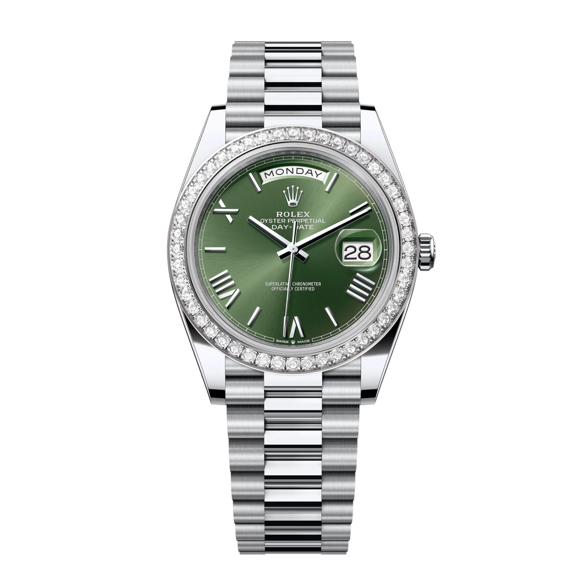 Day-Date President 228206 Platinum Olive Green Dial 40mm