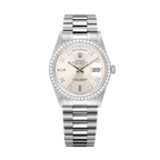 Day-Date 18346 Platinum Silver Diamond Dial President 36mm