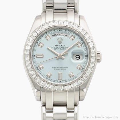 Day-Date 18956 Platinum Ice Blue Dial Pearlmaster 39mm