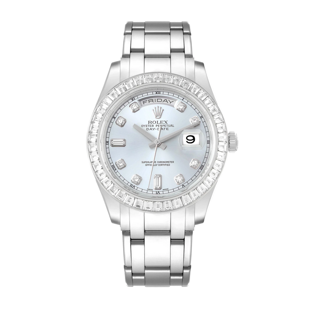 Day-Date 18956 Platinum Ice Blue Dial Pearlmaster 39mm