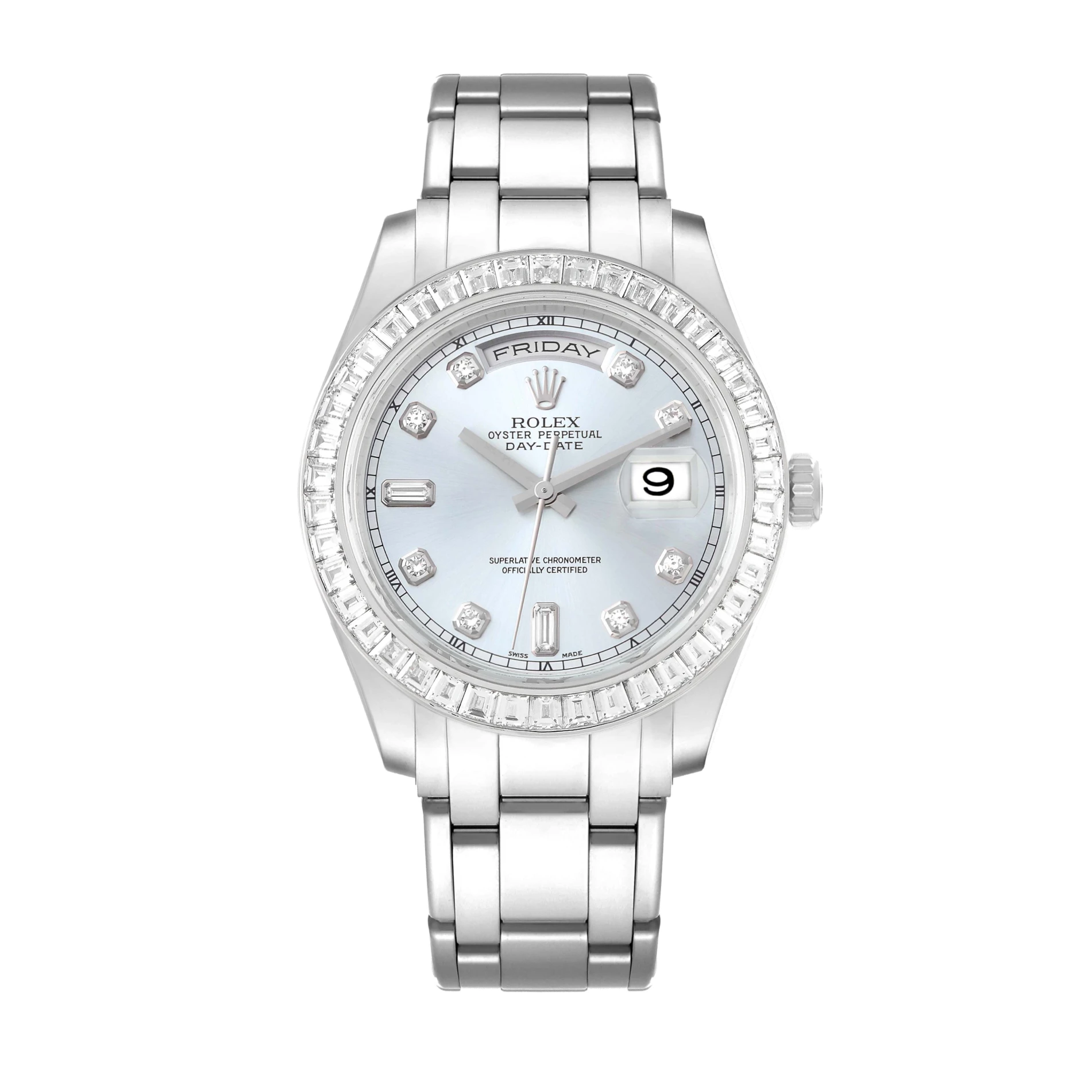 Day-Date 18956 Platinum Ice Blue Dial Pearlmaster 39mm