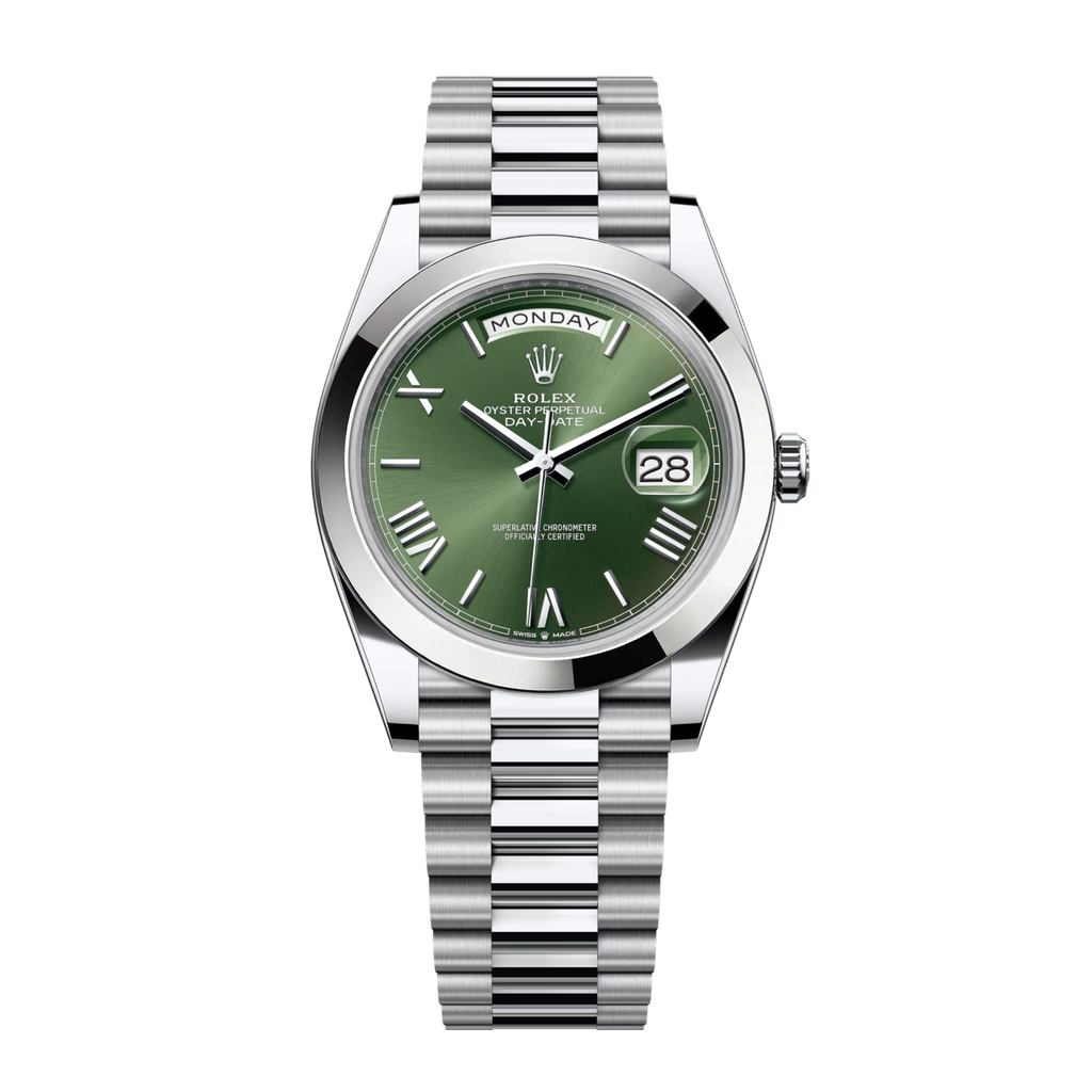 Day-Date 228206 Platinum Olive Green Dial President 40mm
