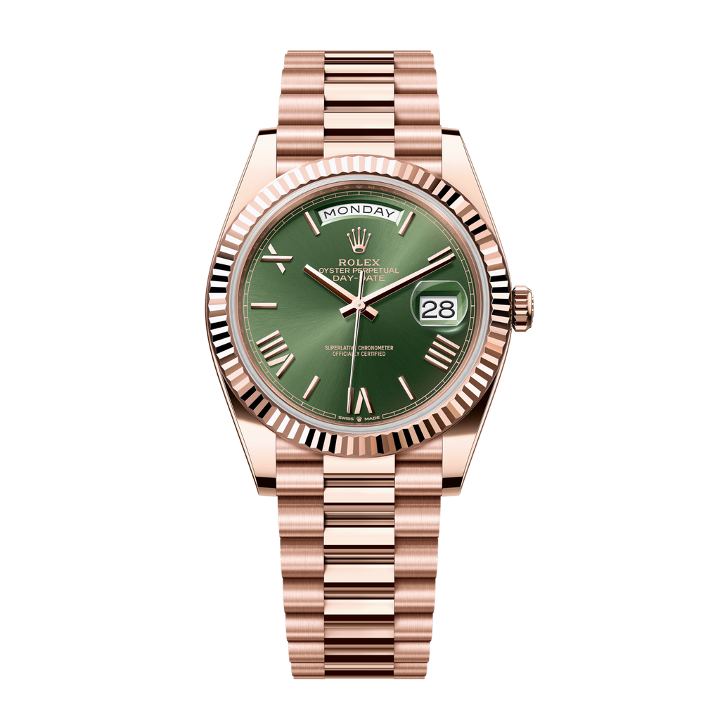 Day-Date 228235 Rose Gold Olive Green Dial President 40mm