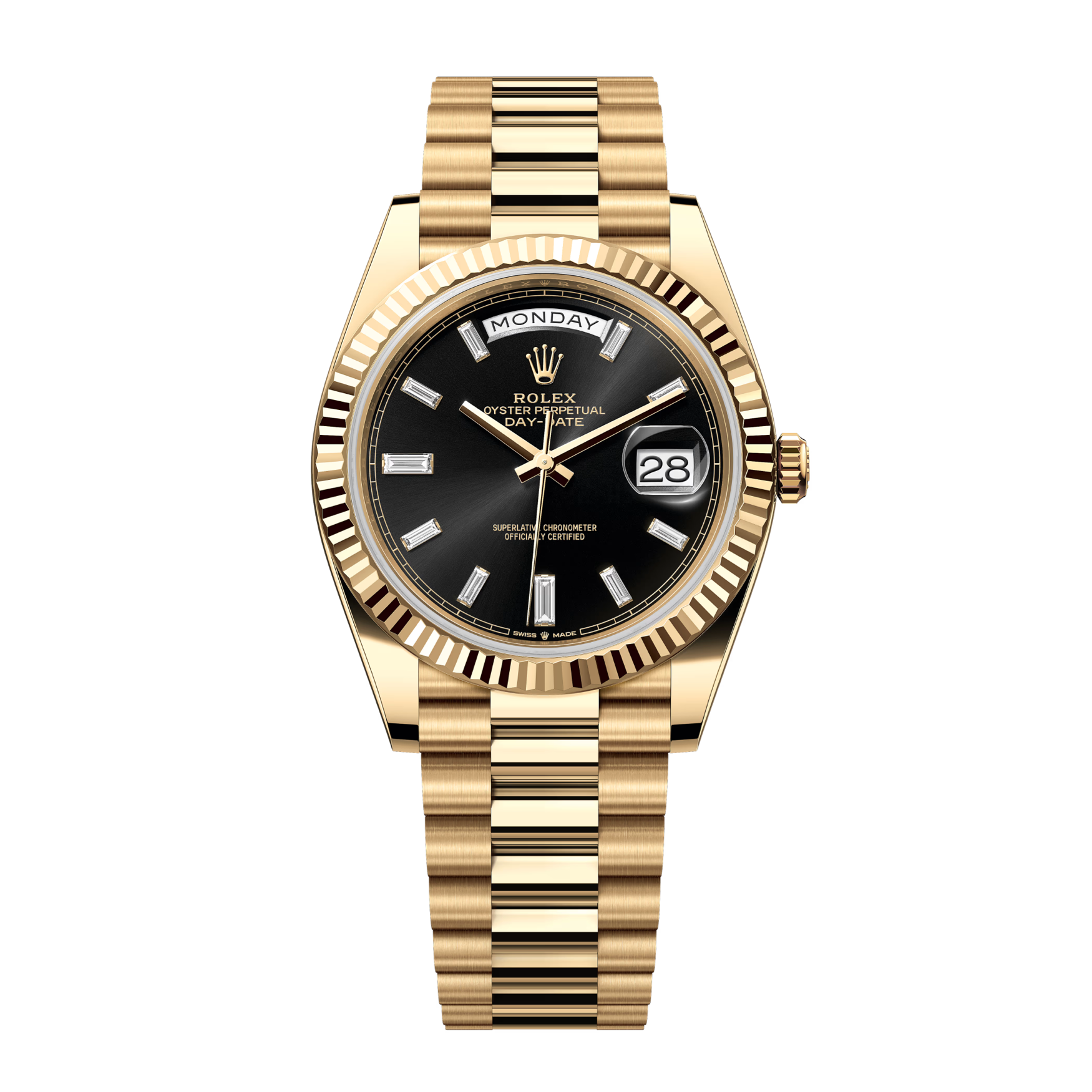 Day-Date 228238 Yellow Gold Black Diamond Dial President 40mm