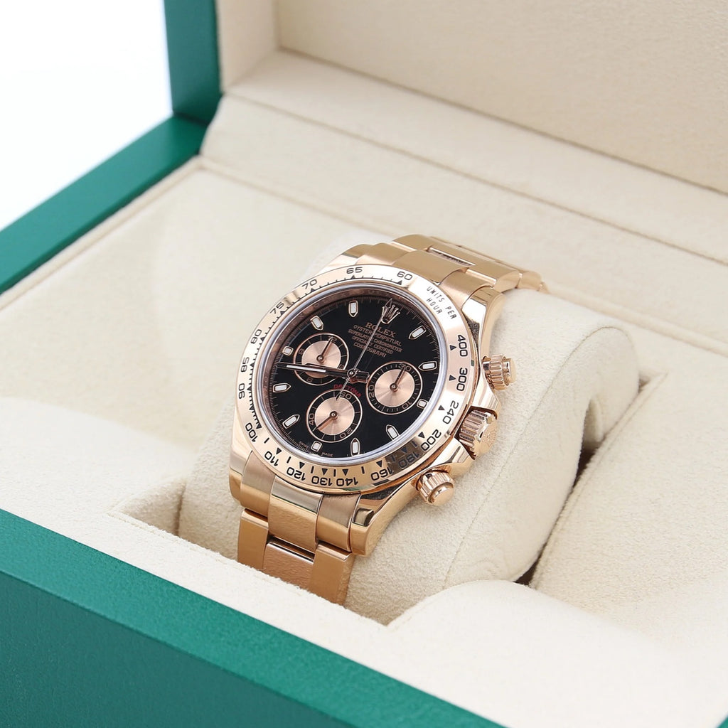 Daytona 116505 Everose Gold Cosmograph Black Dial Oyster Bracelet 40mm
