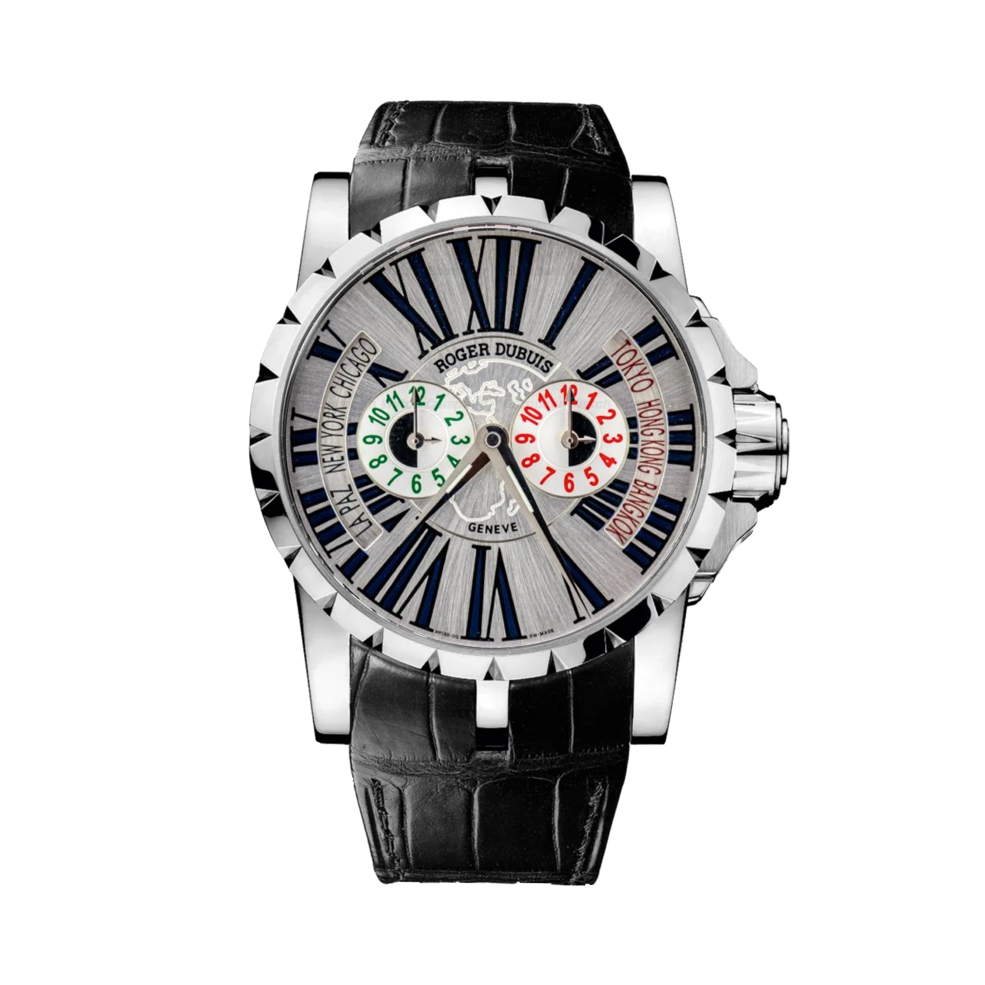 Excalibur Triple Time Zone EX45 1448 9 3.7ATT/28 Steel 45mm