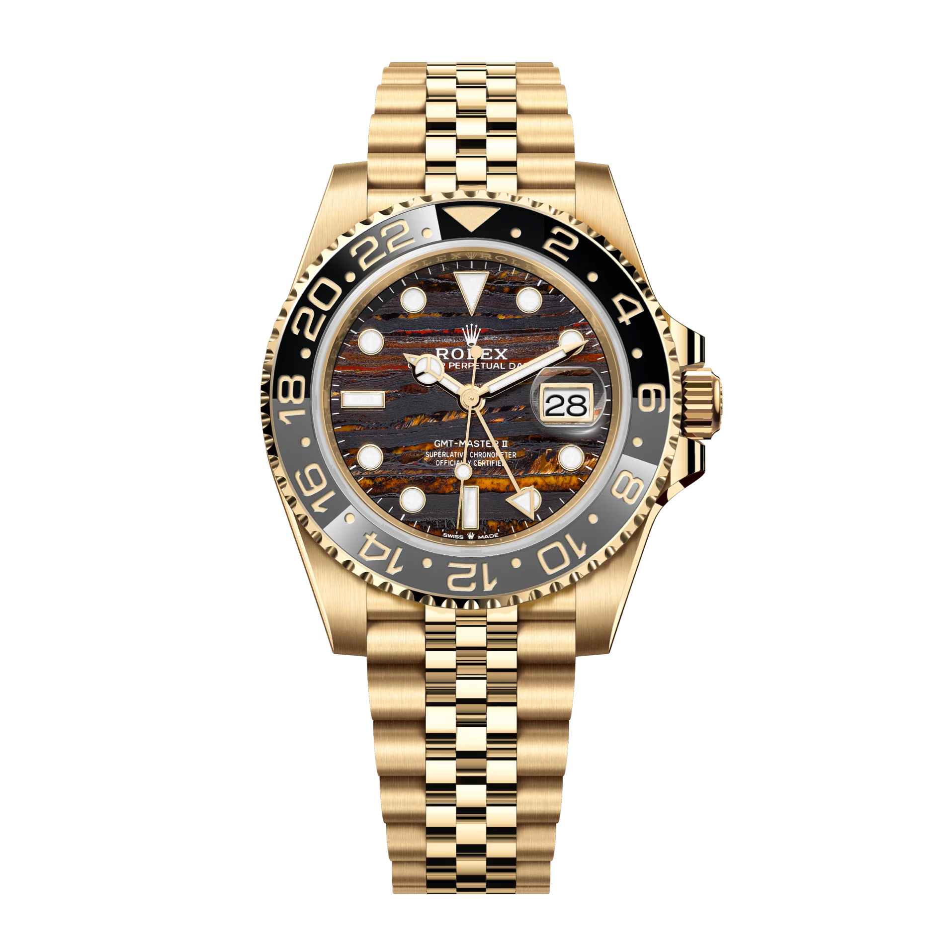 GMT-Master II 126718GRNR Yellow Gold "Tiger Iron" 40mm