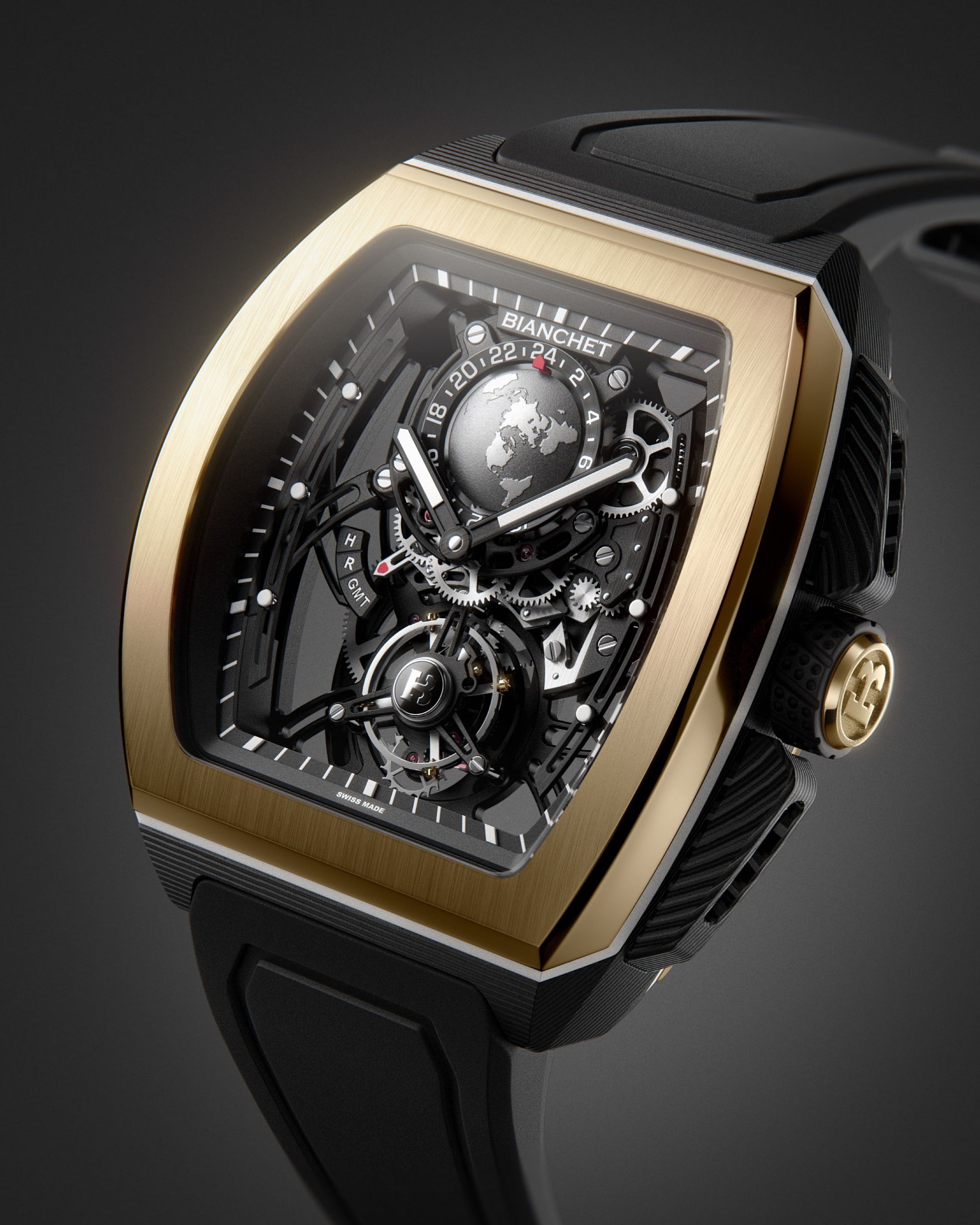 Flying Tourbillon Grande Date Hybrid Gold