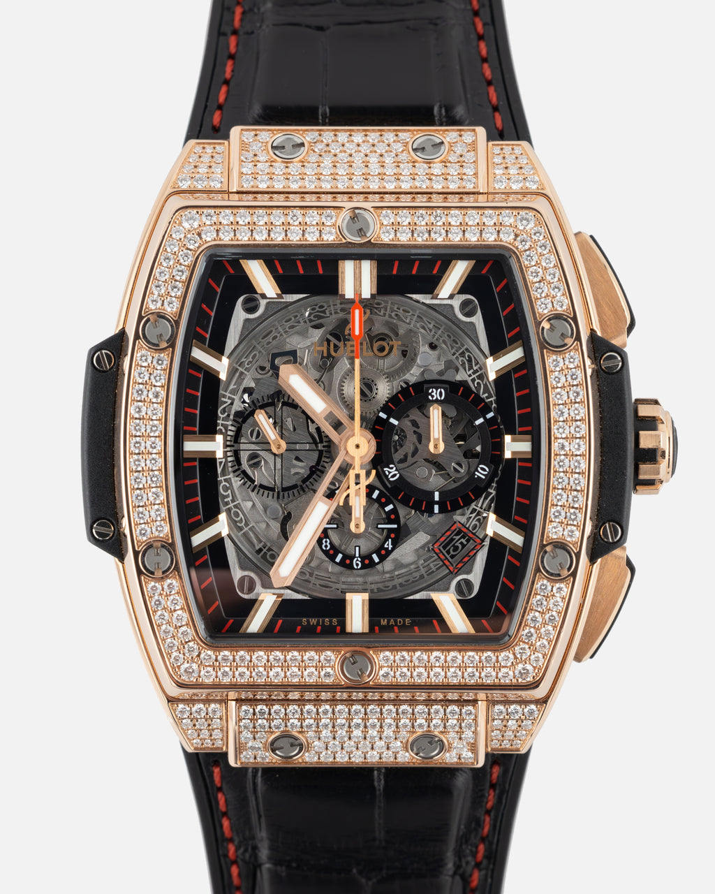 Spirit of Big Bang Unico Rose Gold Pave Skeleton Dial 45mm