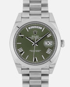 Day-Date 228206 Platinum Olive Green Dial President 40mm