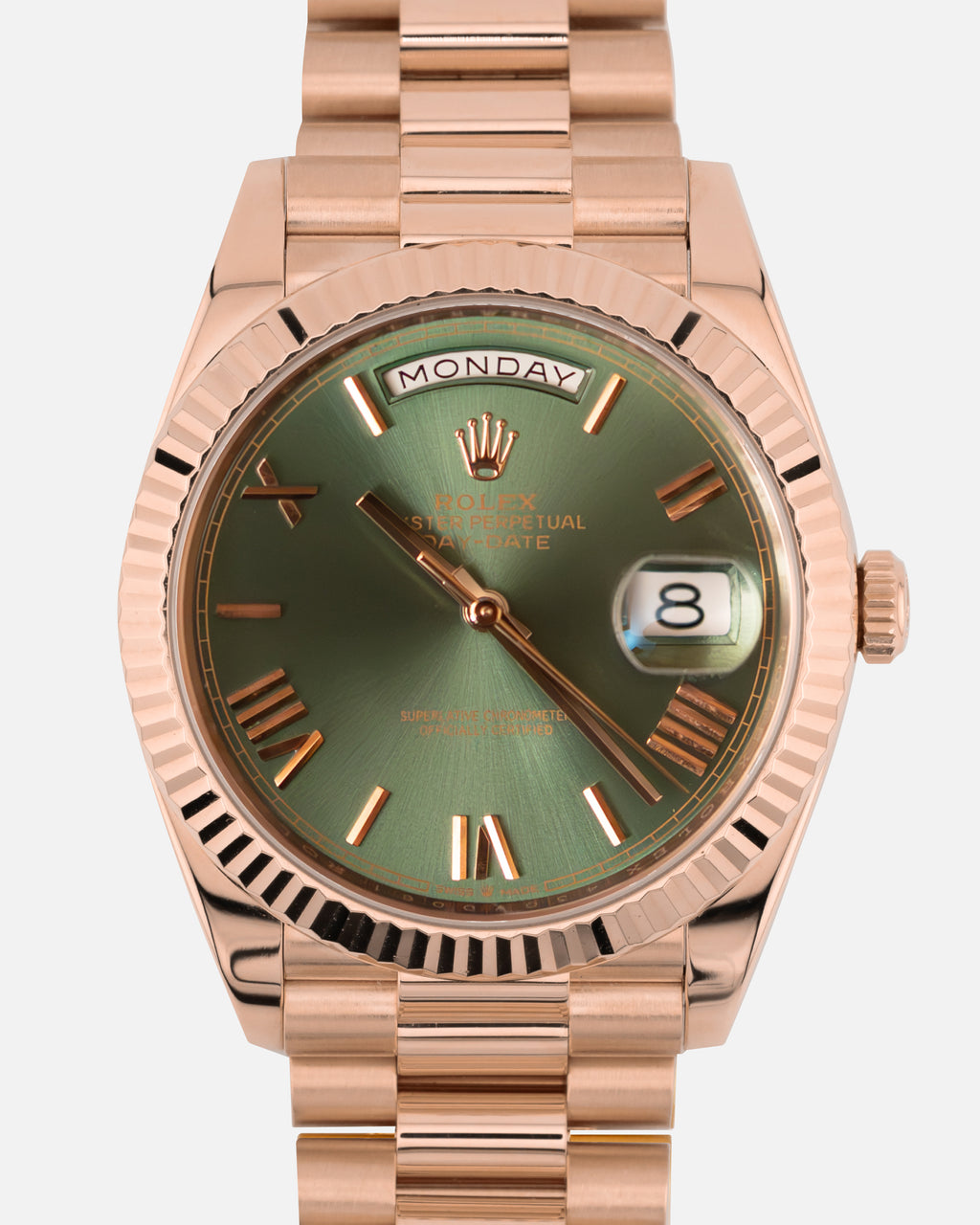 Day-Date 228235 Rose Gold Olive Green Dial President 40mm