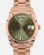 Day-Date 228235 Rose Gold Olive Green Dial President 40mm