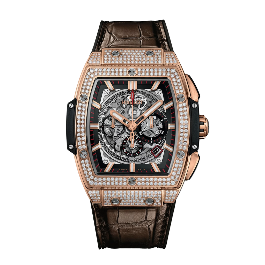 Spirit of Big Bang Unico Rose Gold Pave Skeleton Dial 45mm