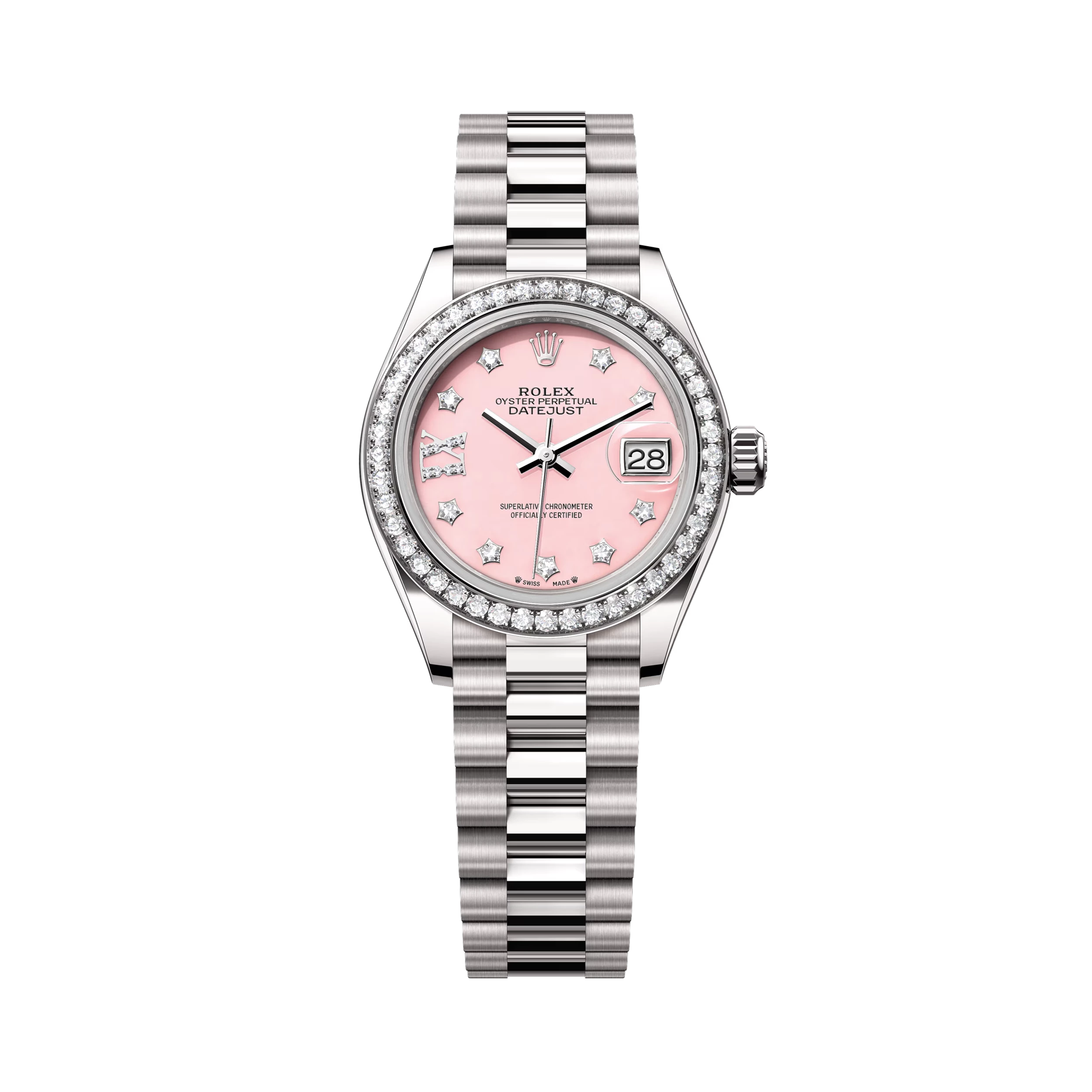 Lady-Datejust 279139RBR White Gold Pink Opal Dial President 28mm