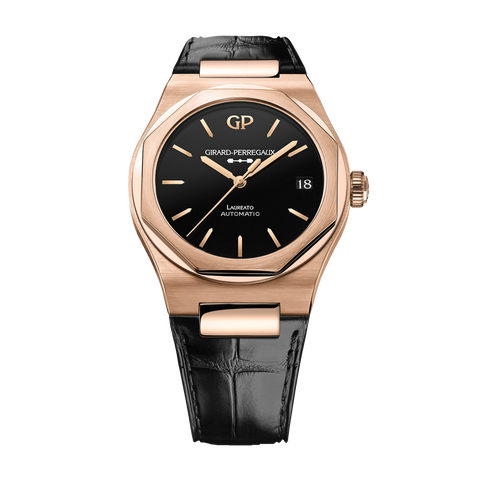 Laureato GP01800-1404 Rose Gold Black Onyx Dial 42mm