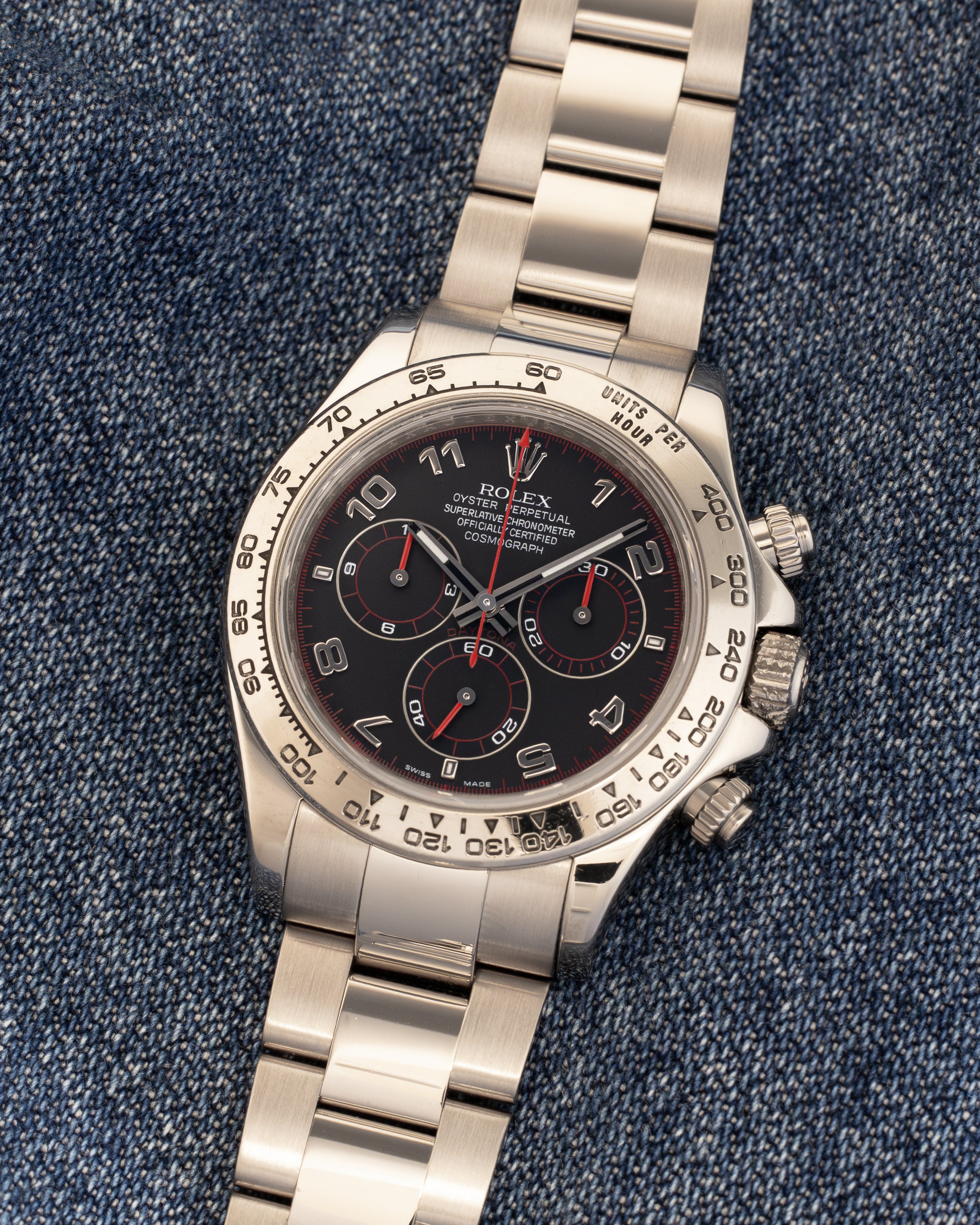 Daytona Cosmograph 116509 White Gold Black Racing Dial Oyster 40mm