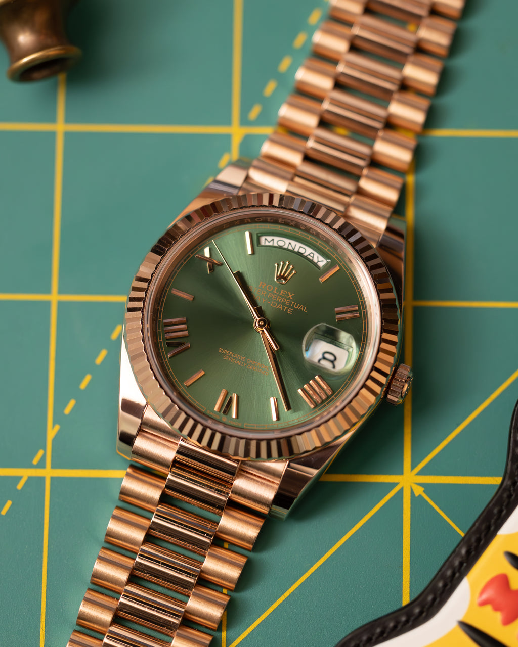 Day-Date 228235 Rose Gold Olive Green Dial President 40mm