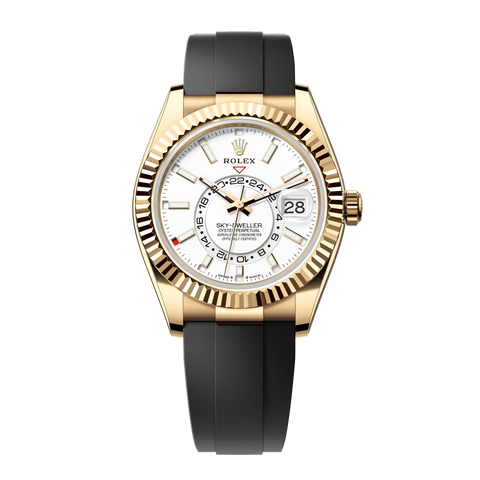 Sky-Dweller 326238-0001 Yellow Gold Oysterflex White Dial 42mm