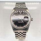 Datejust 16014 Steel Gloss Black Index Dial 36mm