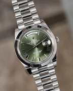 Day-Date 228206 Platinum Olive Green Dial President 40mm