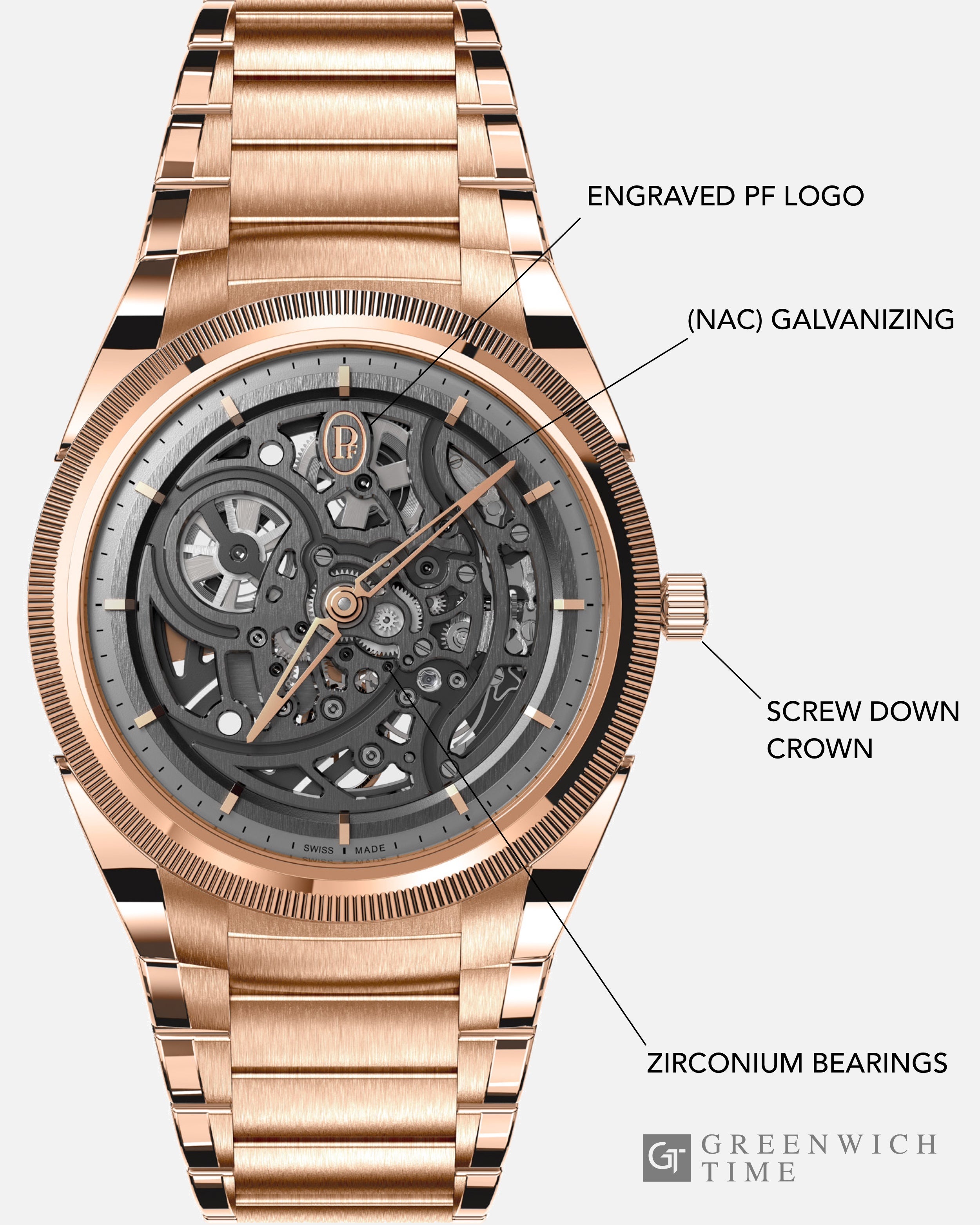 Tonda PF Skeleton Rose Gold